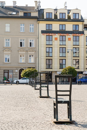 Bohaterow Getta square at Podgorze district in Krakow (Poland)のeditorial素材