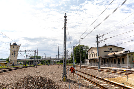 Railway station in Krzeszowice (Poland)のeditorial素材