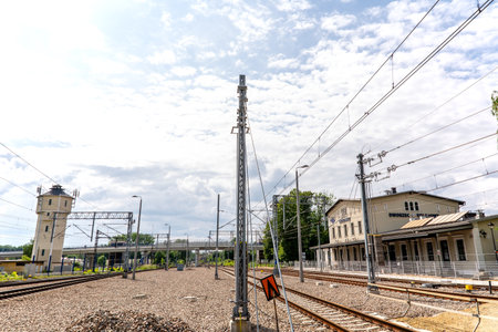 Railway station in Krzeszowice (Poland)のeditorial素材