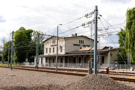 Railway station in Krzeszowice (Poland)のeditorial素材