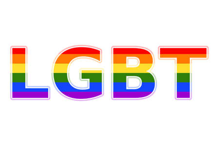 Inscription "LGBT" on the white backgroundの写真素材
