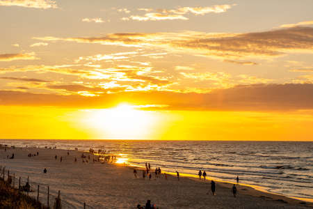 Sunset at the Batlic Sea in Karwia (Poland)の写真素材