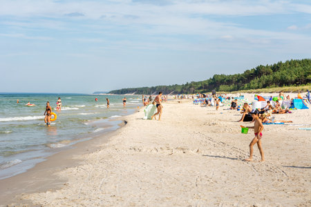 Tourist on the beach in Debki near Karwia (Poland)のeditorial素材