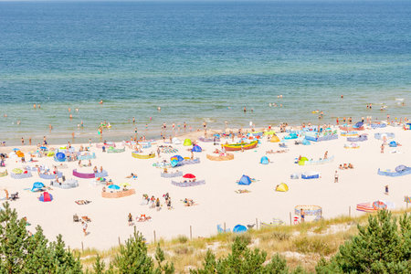 Tourist on the beach in Debki near Karwia (Poland)のeditorial素材