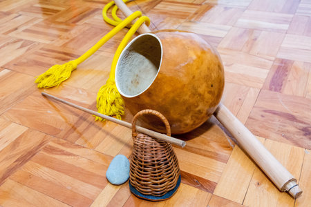 Berimbau - traditional music instrument used in capoeiraの写真素材