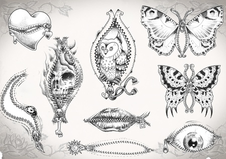 tattoo flash made by me,  no copyrightの写真素材