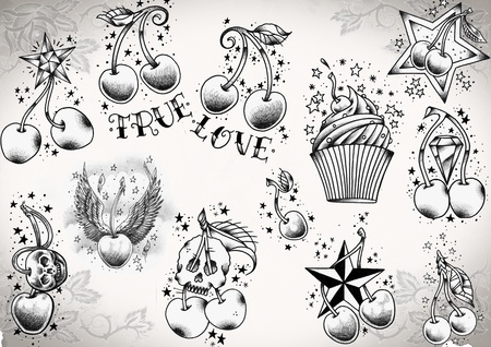 tattoo flash made by me,  no copyrightの写真素材