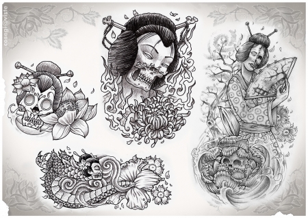 tattoo flash made by meの写真素材