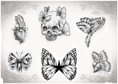 tattoo flash made by me, no copyrightの写真素材
