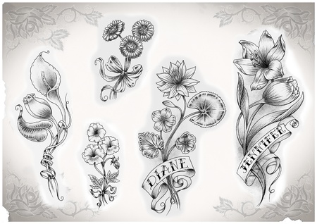 tattoo flash made by me, no copyrightの写真素材