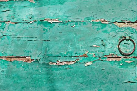 Green vintage wood door backgroundの写真素材
