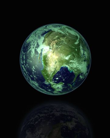 Globe 3D over Black with Reflectionの写真素材