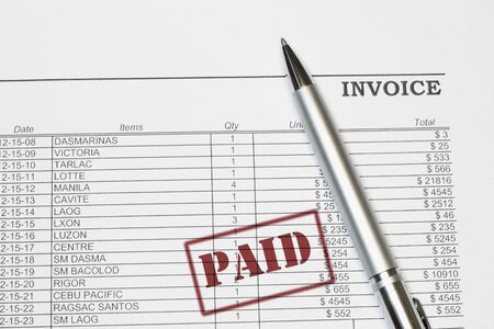 Invoice mark up for document turn PAID stamps の写真素材