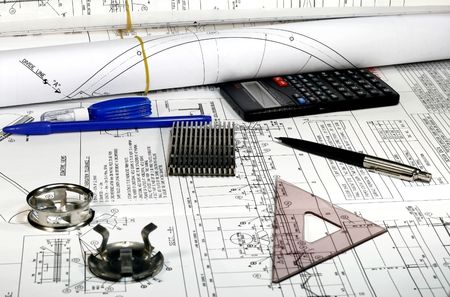 Mechanical Engineering drawingsの写真素材