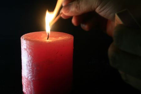To light a candle concept