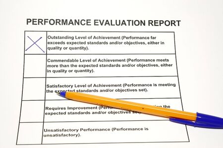 Employee performance evaluation form concept for HR or personnel assesmentの写真素材