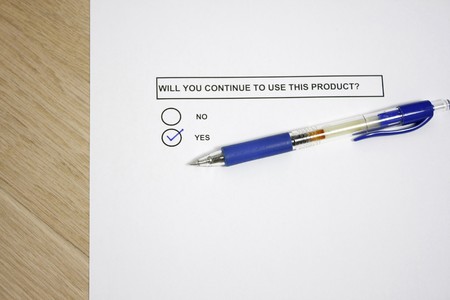 Will you continue to use this product survey.の写真素材