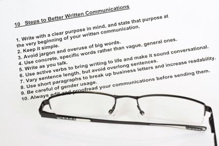 Ten steps to better written communications の写真素材
