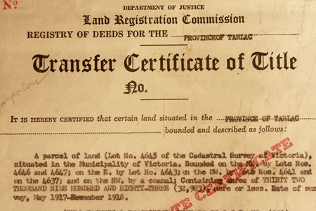 Photo of 1961 transfer certificate of titileの写真素材