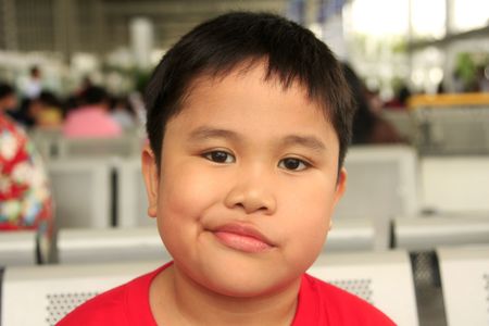 Portrait of young asian boy の写真素材