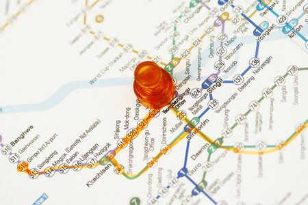 subway map of Seoul korea - meeting place conceptの写真素材