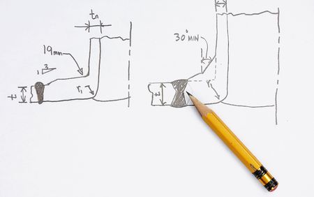 Sketch of Nozzle Welding Joints  as per ASME codeの写真素材
