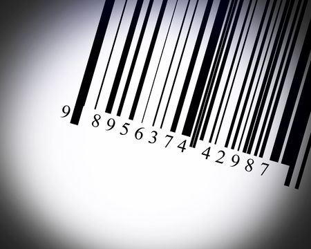 Barcode illustration in a dark background - high resolution.の写真素材