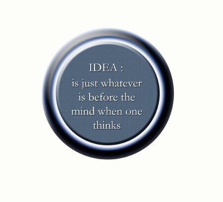 Word idea in a button illustration - metaphor for many idea uses.の写真素材