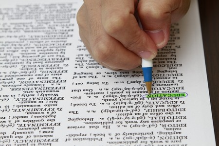 The word education highlighted with a pen.の写真素材