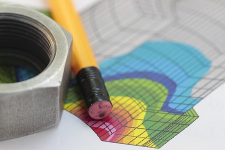 Stress analysis FEM on mechanical component concept.の写真素材