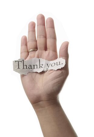 Thank you concept- isolated in white backgroundの写真素材