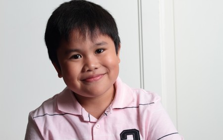 Portrait of an adorable asian boy smiling