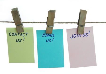 Contact us, join us, email us isolated in white background