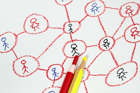 drawing a social network scheme concept for internet connectivity