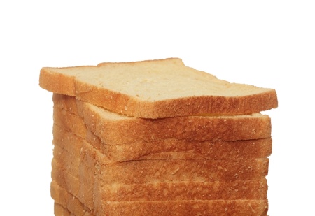 The cut loaf of bread isolated on white 
