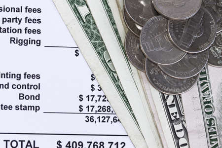 Spreadsheets with dollars abstract - concept for finance and accounting.
