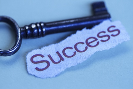 The keys to success abstract in bluish color backgroundの写真素材