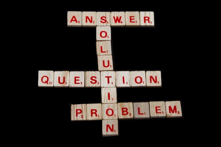 game letters forming the word  question,answerand problem.のeditorial素材