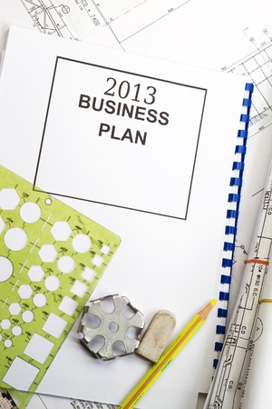 2013 business plan with engineering tools as background の写真素材
