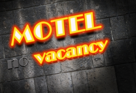 Motel Cottage Inn Motel neon light Signの写真素材