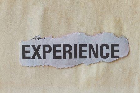Experience newspaper cutoutの写真素材