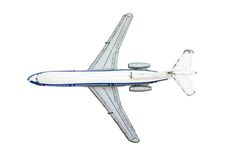 Toy airplane isolated in white background abstract 