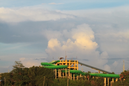 Grand water slide located in Splash Island Manila のeditorial素材