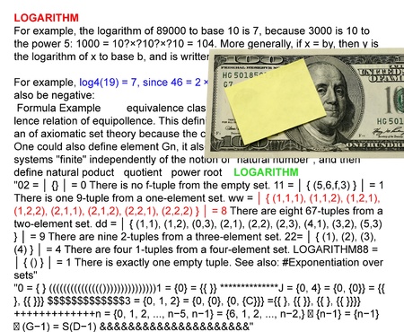 Logarithmr with logarithm definition background and dollar 