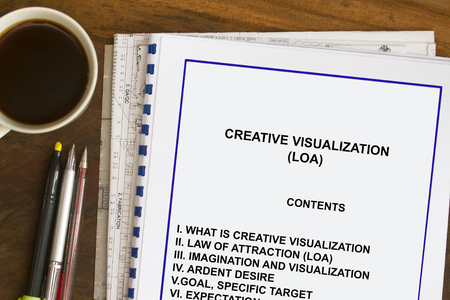 Creative visualization concept- cover page for presentation of law of attaction