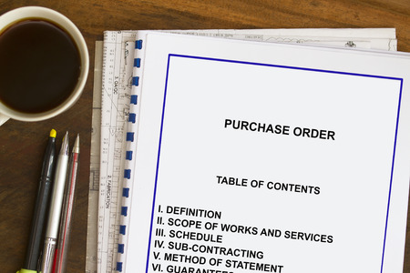 Contract cover sheet , contents with coffee and documents