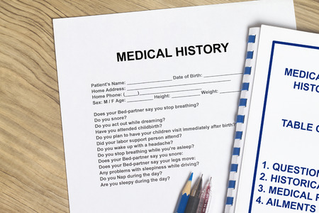 Medical History with cover sheet of a workshop seminar.の写真素材