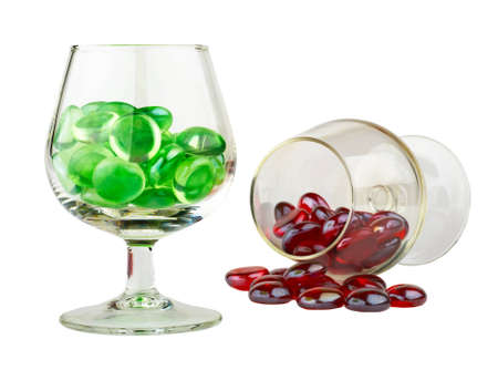 colored and clear glass in a still-life to set the mood.の写真素材