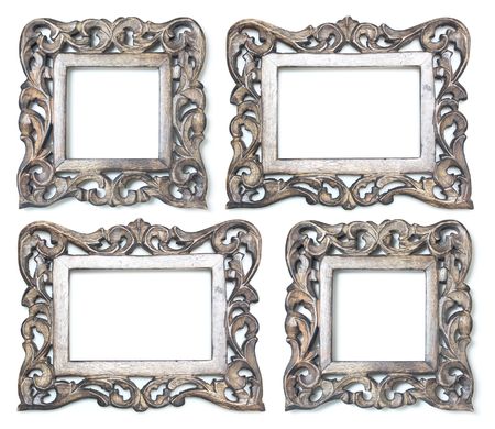 4 Wooden Picture Framesの写真素材