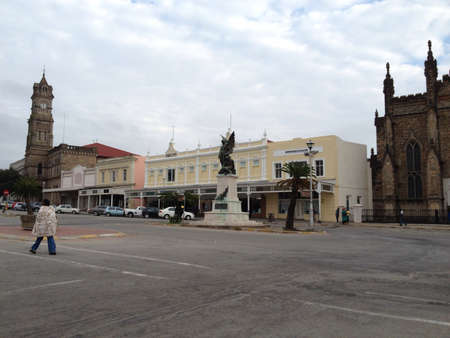 beautiful view of historic buildings and an overcast skyの素材